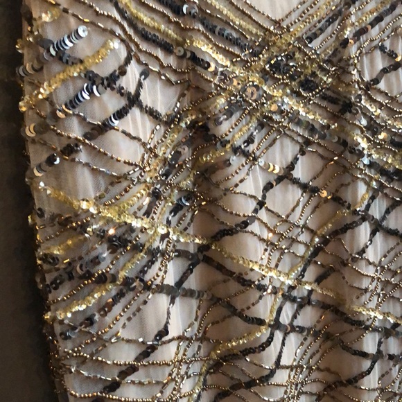 Sequin + Beaded Dress: Gold, Bronze - Picture 2 of 4